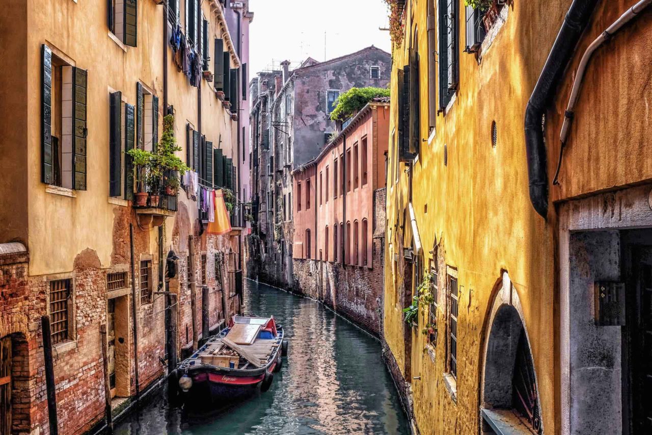 Canal boat Venice Italy