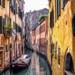 Canal boat Venice Italy